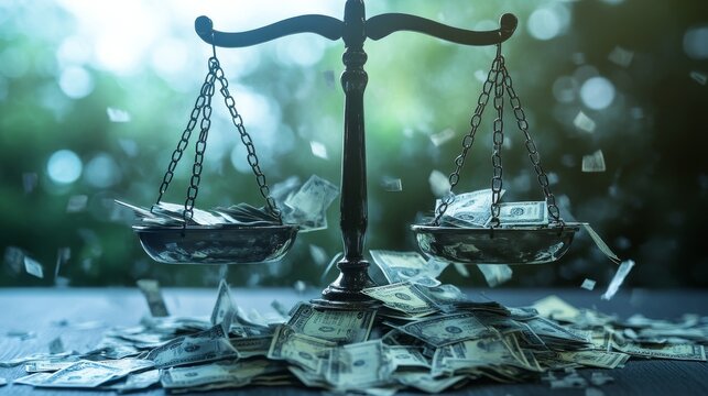 Gavel breaking financial scale, highlighting legal breach and insolvency, high contrast, financial scale, legal breach, business insolvency