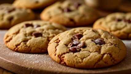  Deliciously baked chocolate chip cookies ready to be enjoyed