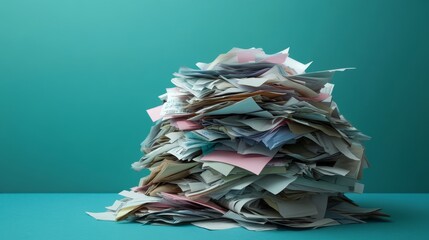 Pile of overdue tax documents, tax season stress