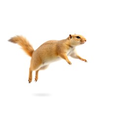 Obraz premium Prairie Dog Leaping: Dynamic on White