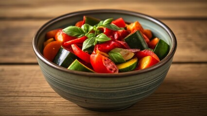  Freshly prepared colorful salad in a bowl
