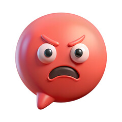 Fototapeta premium Angry Speech Bubble 3d cartoon style illustration
