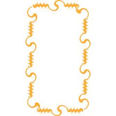 Fototapeta premium Aesthetic Abstract Wavy Decorative Geometric Shape Frame