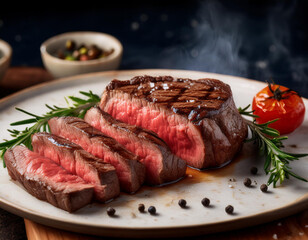 Delicious Juicy Grilled Steak with Fresh Herbs