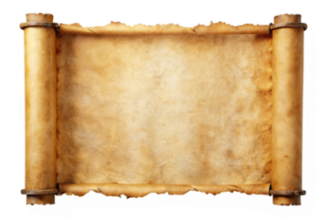 vintage scroll papyrus parchment paper isolated on a white background