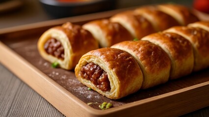  Deliciously baked sausage rolls ready to be savored