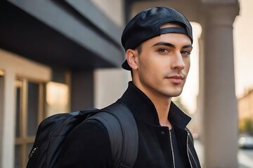Obraz premium Trendy Young Man in Urban Setting