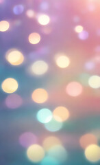 Fototapeta premium A soft blurred background featuring pastel-colored bokeh lights, creating a dreamy and soft-focus effect for a mobile wallpaper