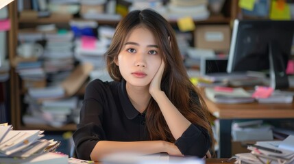 Asian Businesswoman working hard