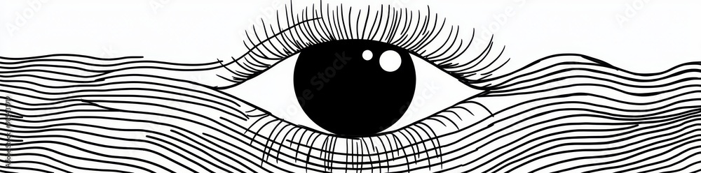 Canvas Prints a continuous line drawing of a human eye as a background for a modern illustration. eye icon isolate