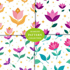 magical flowers elegant Seamless Pattern Background