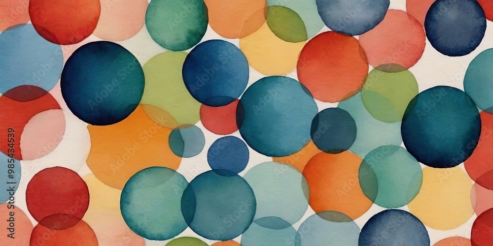 Poster a colorful painting of many different colored circles