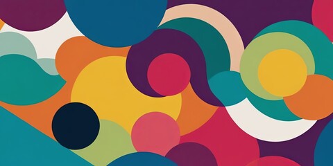 Obraz premium A colorful abstract painting with many different colored circles