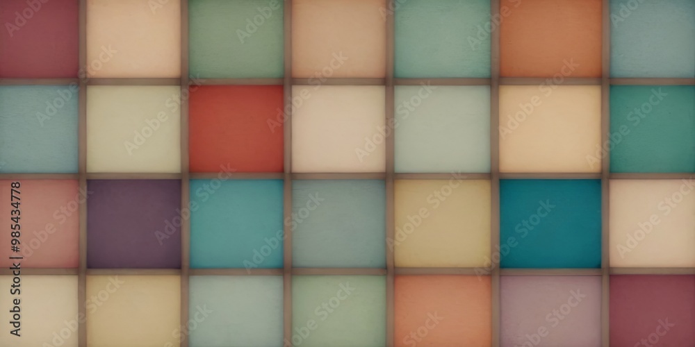 Poster A colorful pattern of squares with a variety of colors