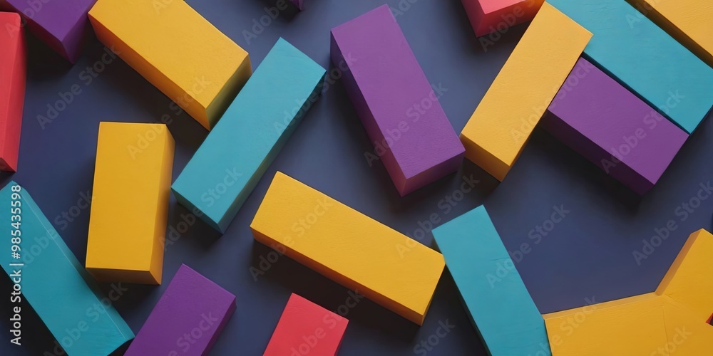 Poster A colorful image of blocks in various colors and sizes