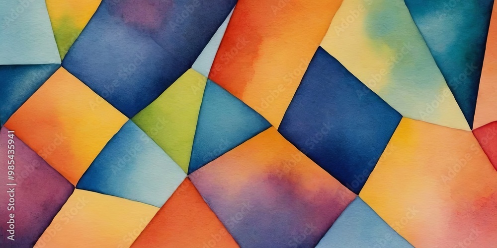 Poster a colorful painting with squares of different colors