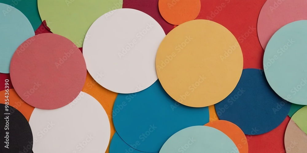 Poster a colorful collage of circles with different colors and sizes