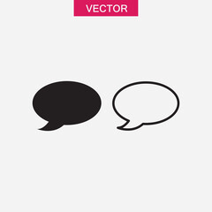 Chat icon vector logo, simple flat black linear illustration for web and app..eps