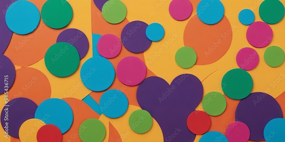 Poster A colorful background with many different colored circles