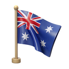 Fototapeta premium Flag of Australia 3d cartoon style illustration