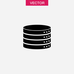 Data storage vector, simple flat black trendy style illustration for web and app..eps