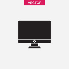 Desktop monitor, simple flat black trendy style illustration for web and app..eps