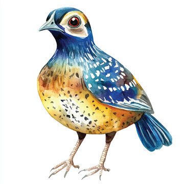 recommend clip art: Quail watercolor clipart illustration isolated