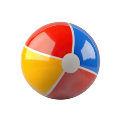 Obraz premium Colorful beach ball, vibrant patterns, perfect for summer fun and outdoor activities, white isolated background.