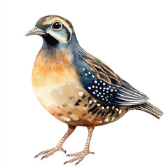 Quail watercolor clipart illustration isolated