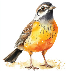 Quail watercolor clipart illustration isolated