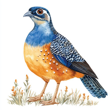 recommend clip art: Quail watercolor clipart illustration isolated