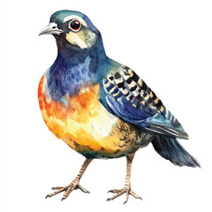 Quail watercolor clipart illustration isolated