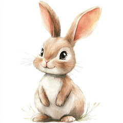 Rabbit watercolor clipart illustration isolated
