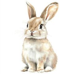 Rabbit watercolor clipart illustration isolated