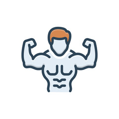 Color illustration icon for strong