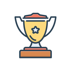 Color illustration icon for trophy