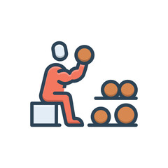 Color illustration icon for biceps curl