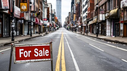 Obraz premium A once-thriving business district now filled with 