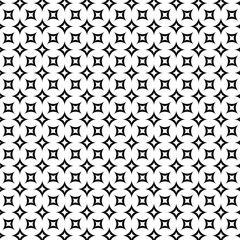 Fototapeta premium Black and white vector seamless pattern with small diamonds , star shapes ,rhombuses .Abstract black and white geometric texture .Simple minimal wide repeat background .