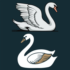 Cartoon swan vector illustration