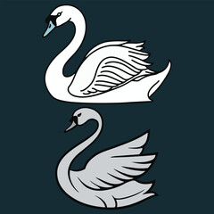 Cartoon swan vector illustration