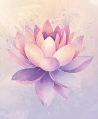 Vibrant Lotus Blossom   Serene Floral Artwork with Elegant Pastel Hues