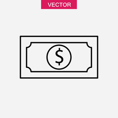 Money icon vector, simple flat linear illustration for web and app..eps