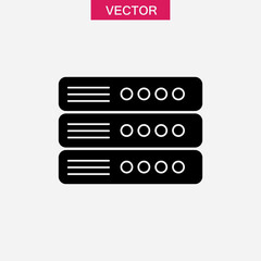 Server vector icon, simple flat black trendy style illustration for web and app..eps