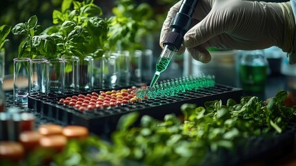 Laboratory Experiment with Green Liquid and Plant Samples