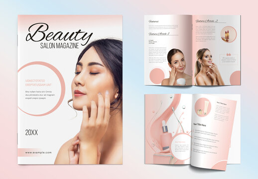 Fashion Beauty Salon Magazine Layout