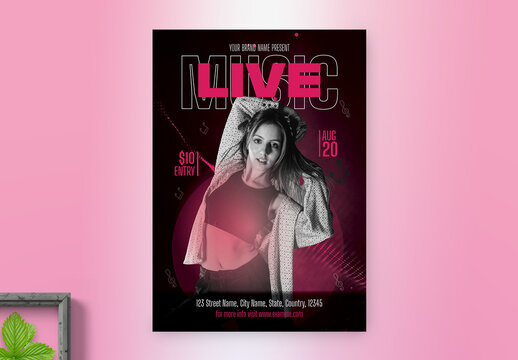 Live Music Party Entry Invitation Flyer Template
