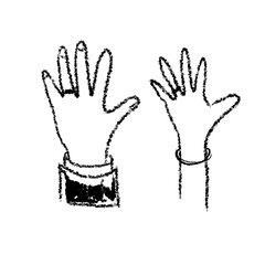 A hand-drawing of a couple hands with wedding ring fit for wedding invitation and decorations