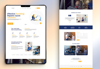 Plumbing & Maintenance Services Landing Page Design Layout