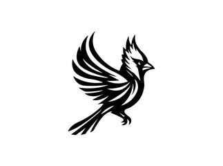 simple elegant Perch bird line art home real estate logo design inspiration. cardinal logo. Uses include real estate, cleaning or cleaners, nature trail, bird